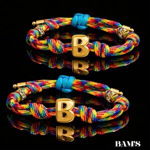 BAM Signature B Initial Bracelet Set | Color Matching Couples Paracord Bracelets